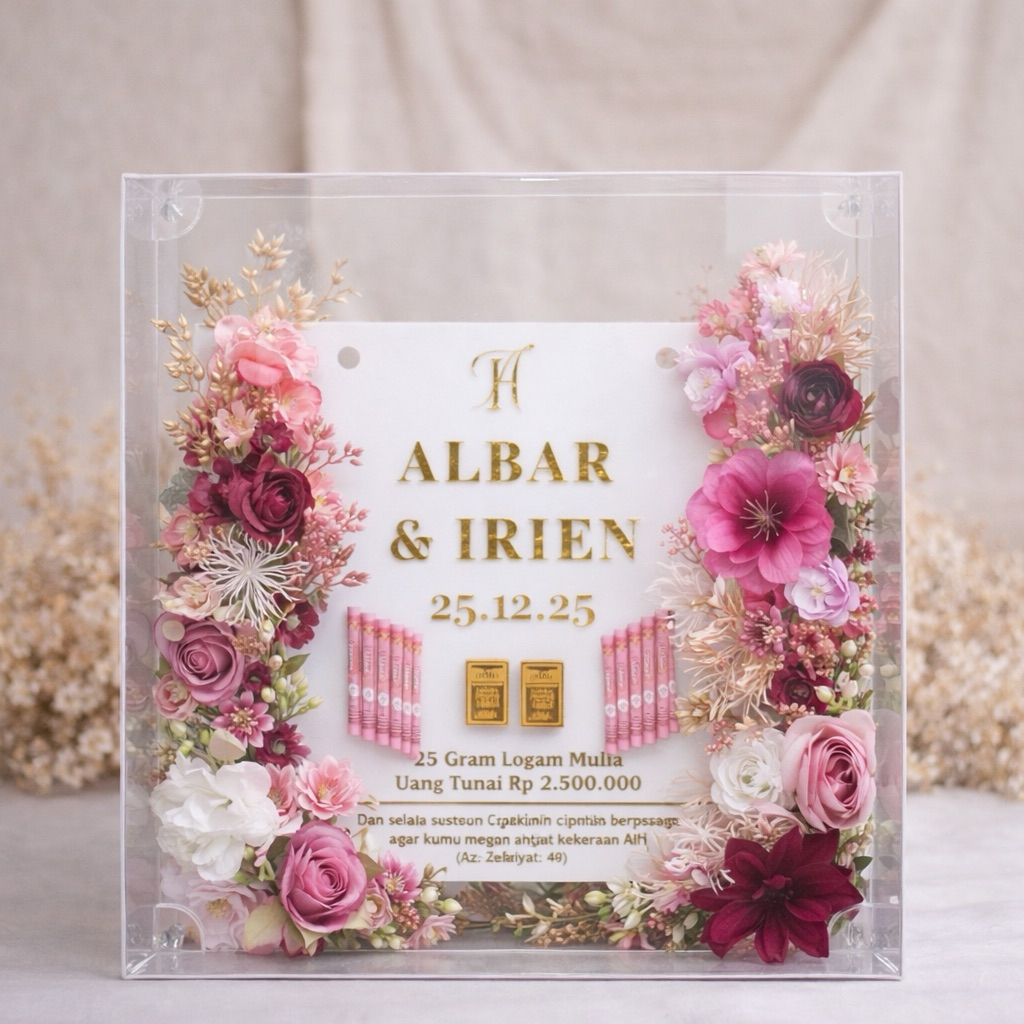 MAHA AKRILIK PERNIKAHAN MAHAR AKRILIK BOX ACRYLIC BOX MAHAR ACRYLIC