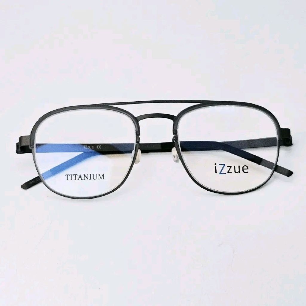 ORIGINAL HOUSEBRAND Frame Kacamata Pria Wanita Aviator Izzue 9848 Titanium Gunmetal Grey Biaa Lensa 
