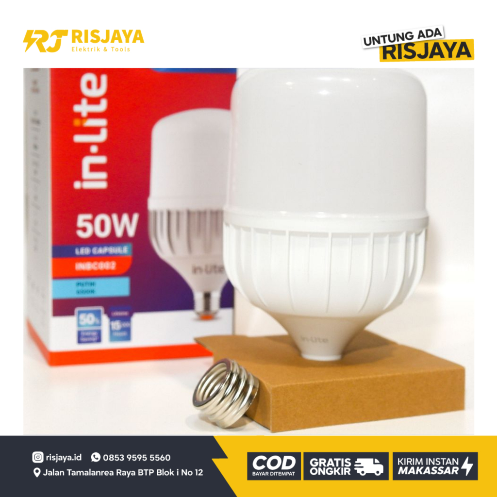 Lampu In-Lite LED Kapsul Lampu Inlite Putih 30 Watt 40 Watt 50 Watt 80 Watt