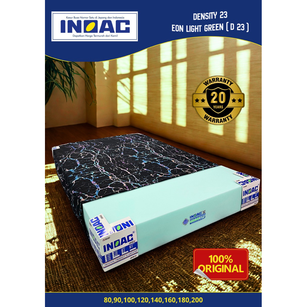 Kasur Busa INOAC DENSITY 23 , EON LIGHT GREEN 90x200x20 Original D23 Tebal 20cm GARANSI 20 Tahun D 2