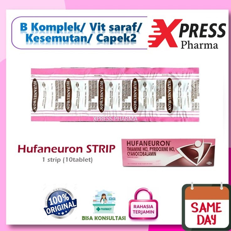 XPRESS  Hufaneuron STRIP Obat Vitamin Saraf  B komplek Kompleks Complex Tablet Huvaneuron Zet