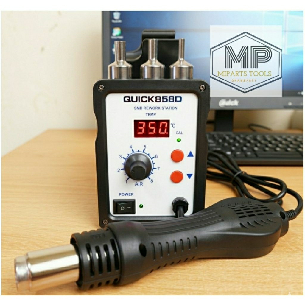 Quick 858D Original SMD Rework Station Blower Solder Uap Digital Hot Air Service HP