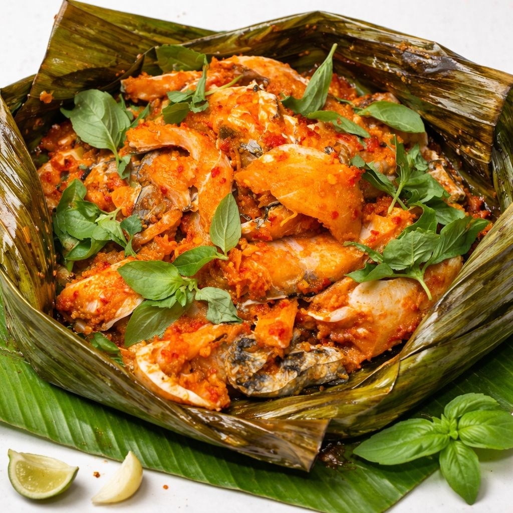 pepes ikan bumbu kemangi tetelan kakap putih / siap kukus / ready bakar