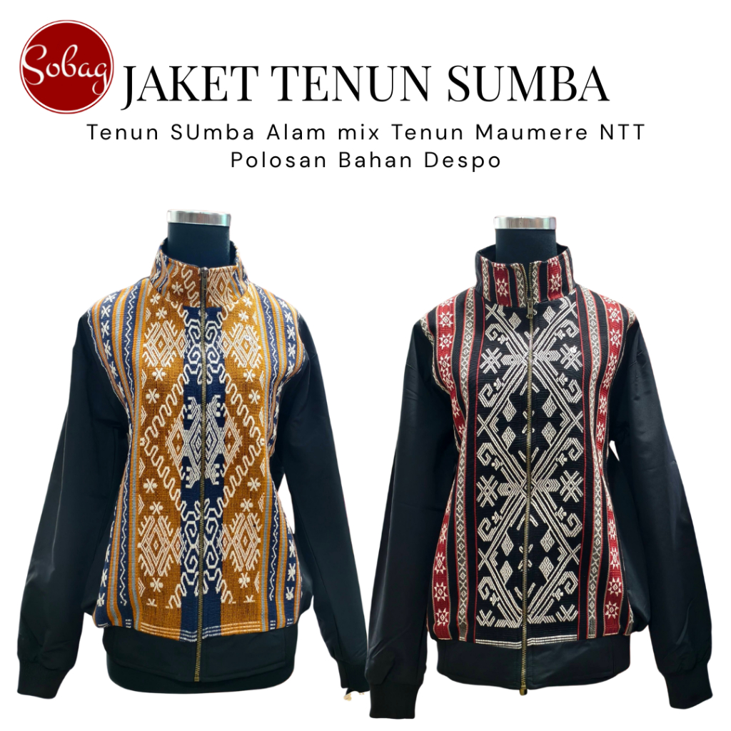 JAKET TENUN SUMBA NTT Jaket Wanita dan Pria Etnik Tenun Sumba Polosan Despo