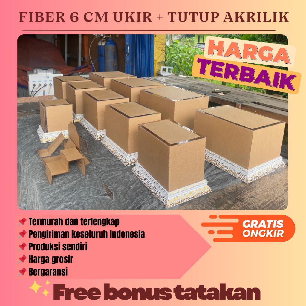 BOX FIBER 6 CM SET ISI 20 + TUTUP AKRILIK | BOX SESERAHAN