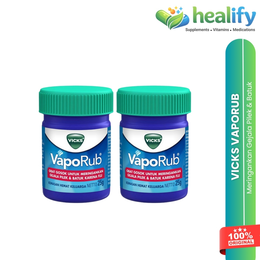 Vicks Vaporub 25gr - Balsem Meringankan Flu Batuk Pilek Hidung Tersumbat Bayi Kids