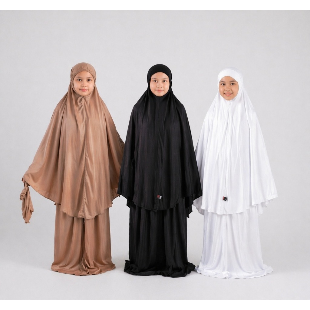 Mukena Bali Polos Anak Tanggung Usia 7-12 Tahun / Mukena Rayon Premium / Mukena Anak Bahan Adem