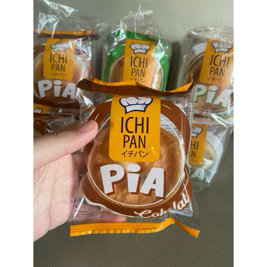 ICHIPAN PIA 1 pcs roti pia rasa cokelat, kelapa, kacang ijo, keju