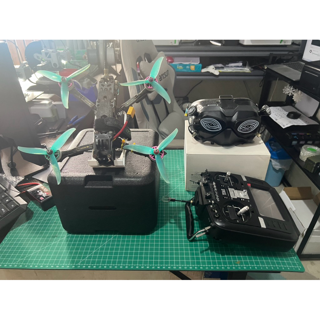 Paket FPV Drone 5 Inch Siap Terbang Remote TX16S DJI Goggles V2 Baterai 4S Lipo Set Lengkap Drone Ba
