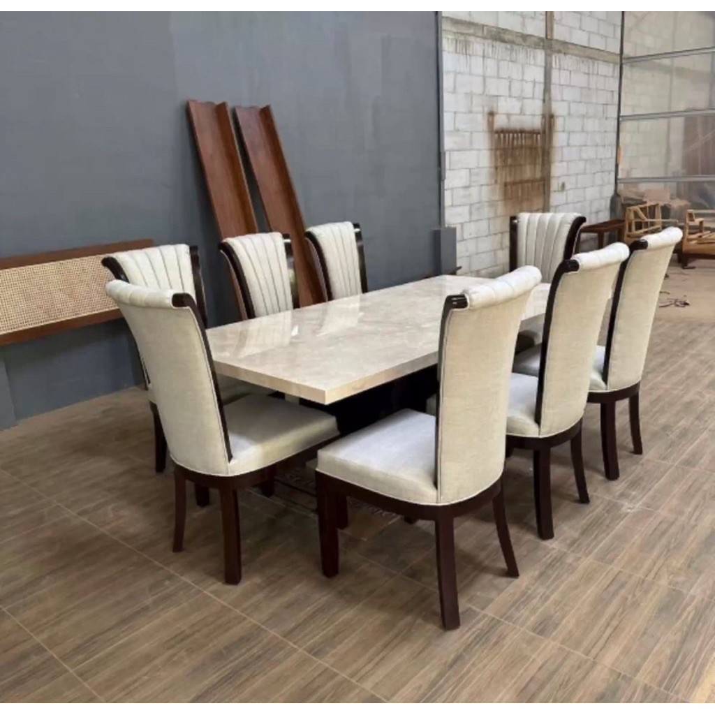 Set Meja Makan Marmer Mewah / Set Meja Makan Luxury