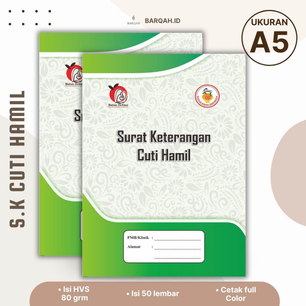 Buku Surat Keterangan Cuti Hamil A5 – Full Color (Isi 50 Lembar)