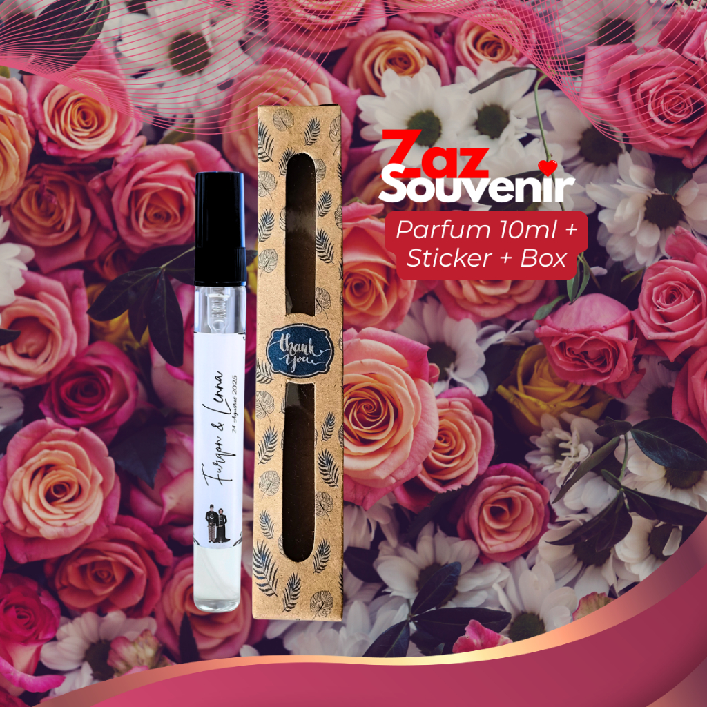 Souvenir Parfum 10ml + Sticker + Box – Souvenir, Gift Cocok Untuk Hotel, Event & Produk Brand