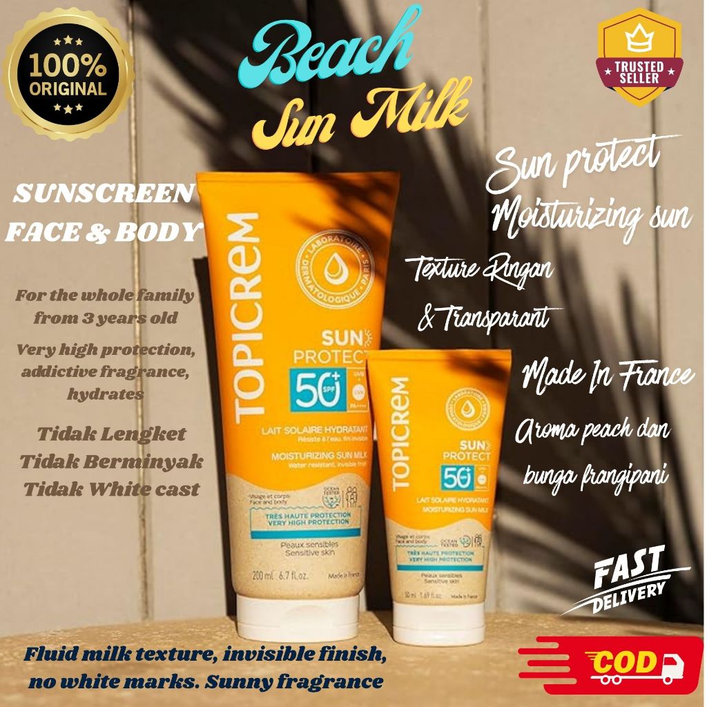 SUNSCREEN WAJAH & BADAN DEWASA - ANAK MADE IN PERANCIS TOPI.CR.EM PR3LOVED ORIGINAL