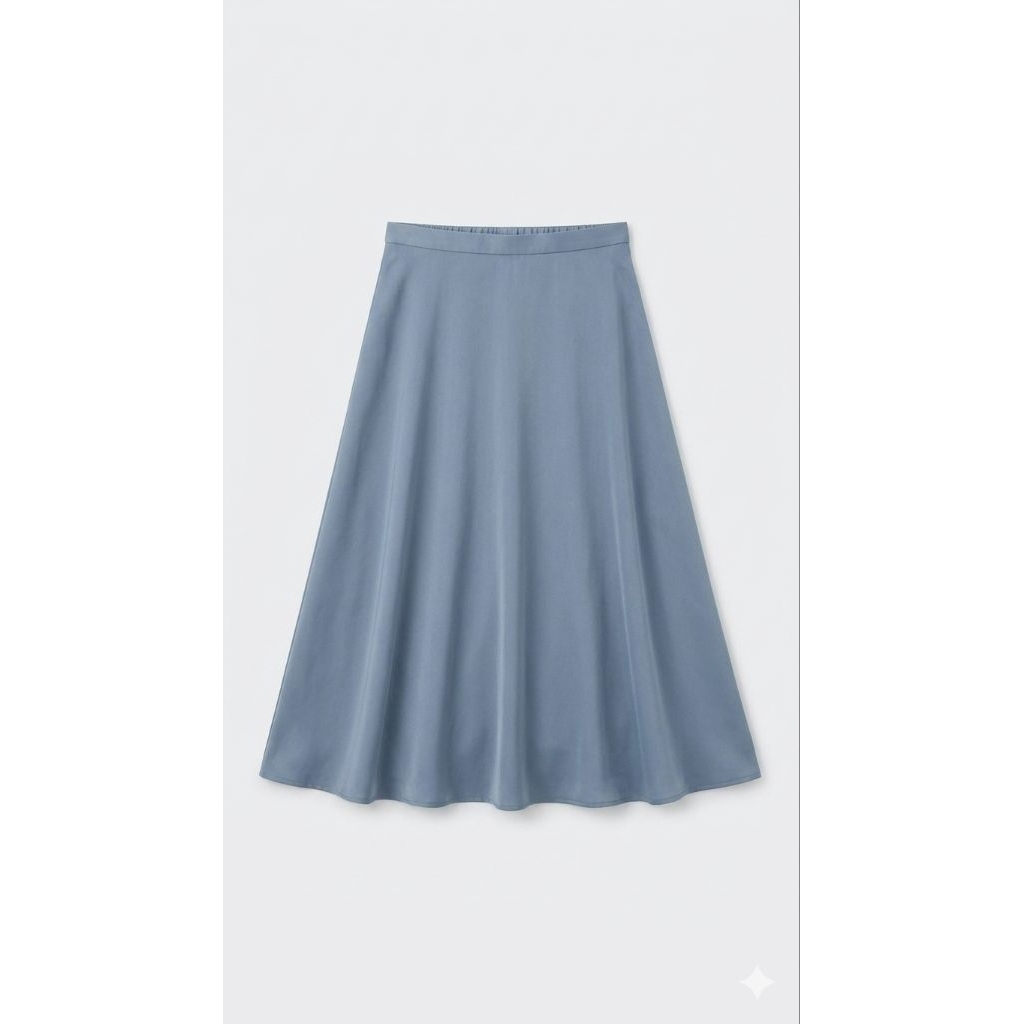 Preloved  dusty blue flare midi skirt 40