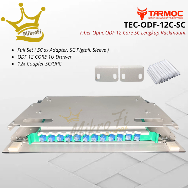 Fiber Optic ODF/OTB 12 Core SC Lengkap Rackmount | ODF 12C SC
