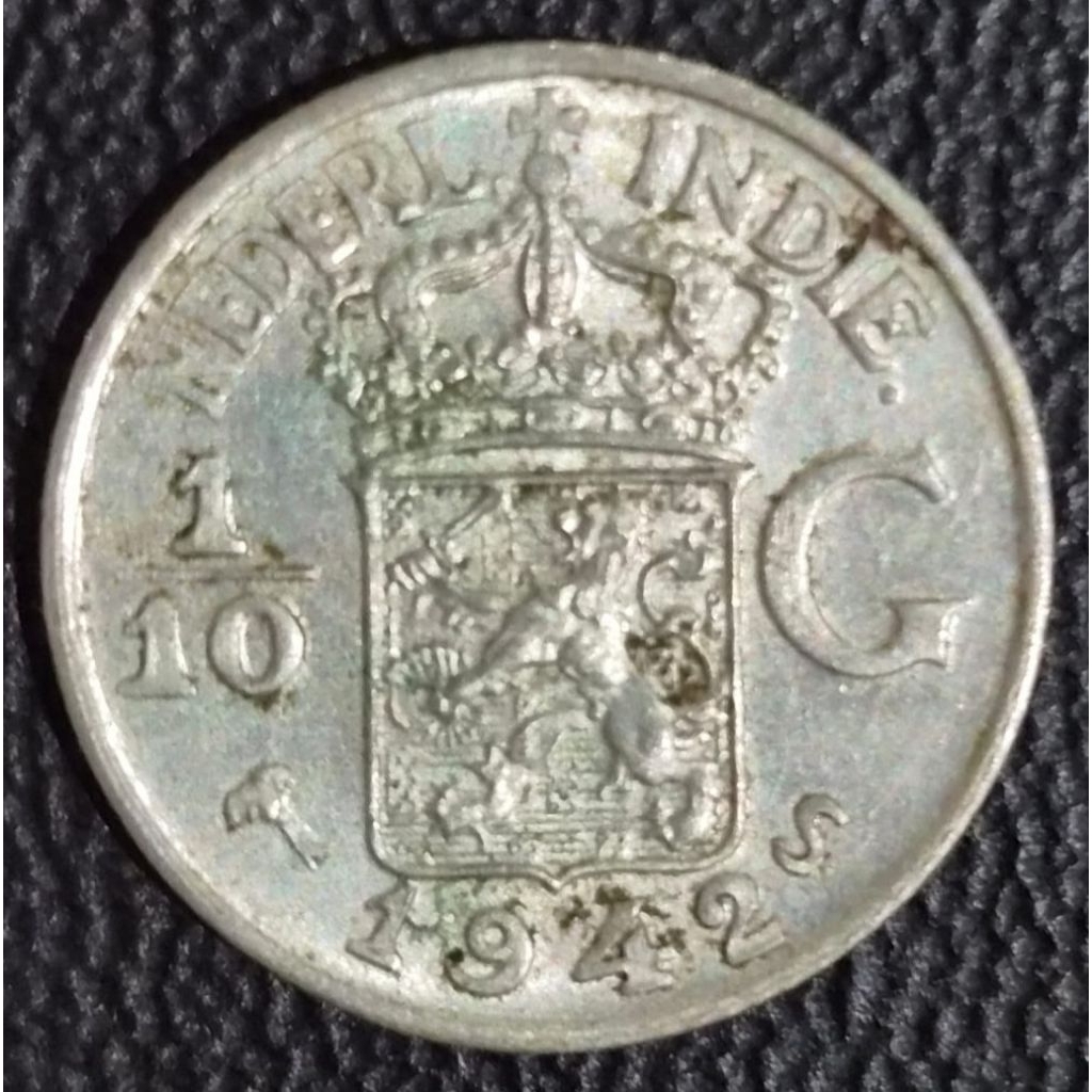 Koin Perak 1/10 Gulden 1942 S