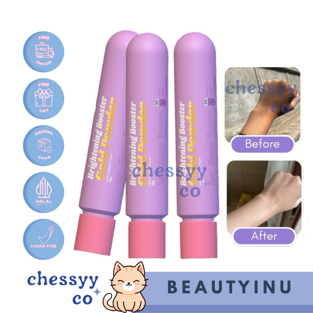 [ READY‼️] BPOM BEAUTYINU BRIGHTENING BOOSTER GOLD POWDER | SERBUK PEMUTIH BADAN | NEW FORMULA & NEW