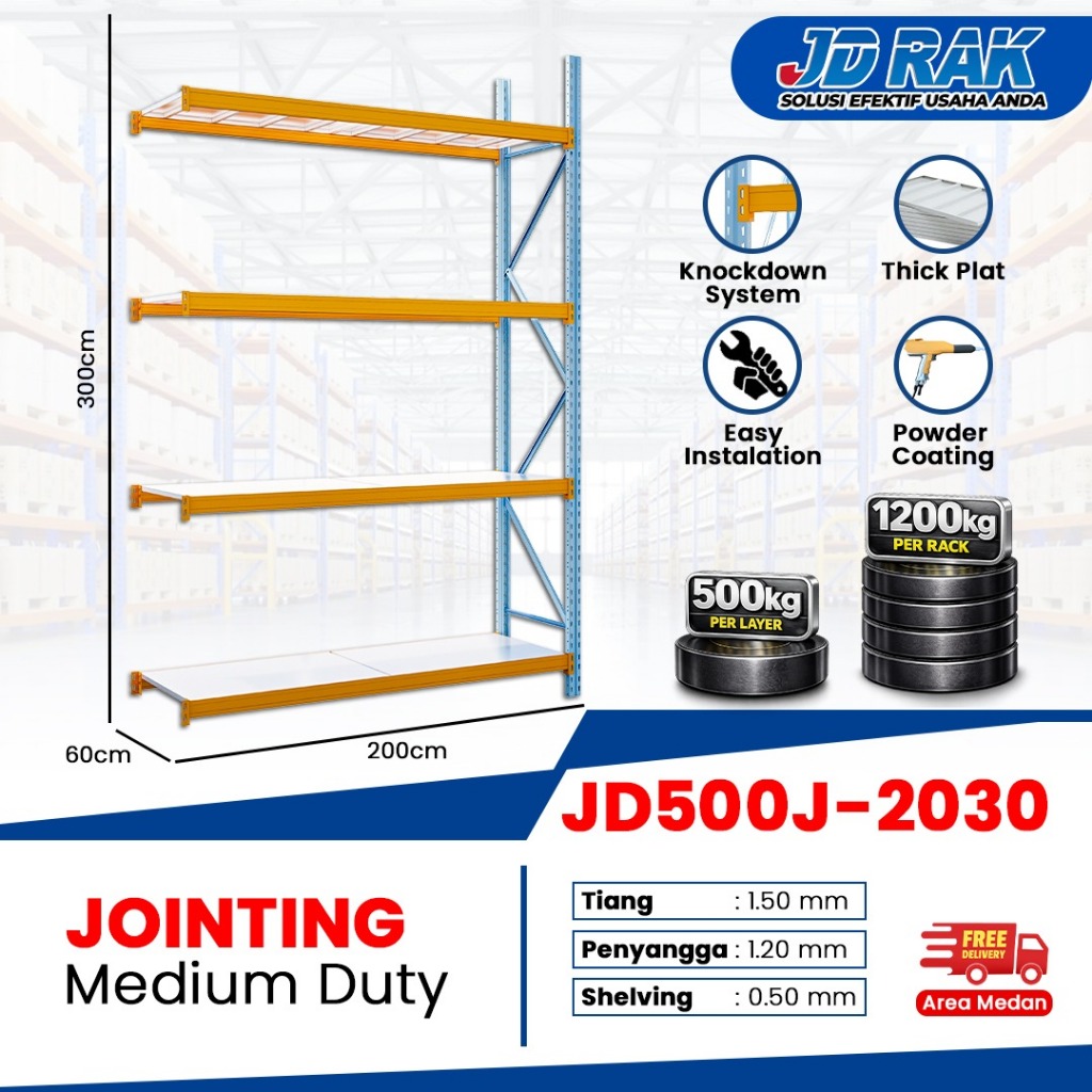 Rak Gudang Medan/Rak Besi Siku/Rak Siku Serbaguna/Rak Susun Serbaguna rak stok 500KG/Layer /JOINTING