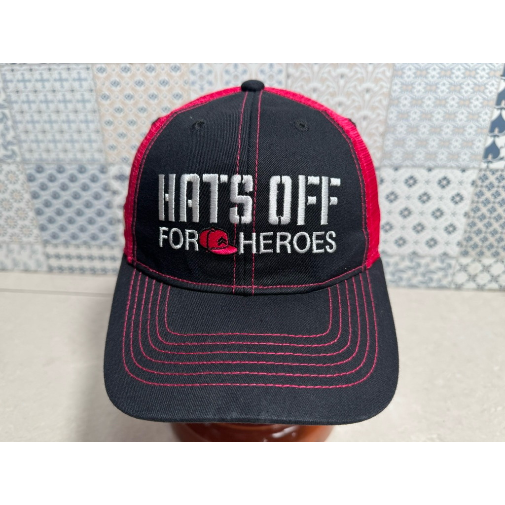 Topi Second Brand Branded Trucker Pink Hats Off For Heroes By MLB Original Full Tag