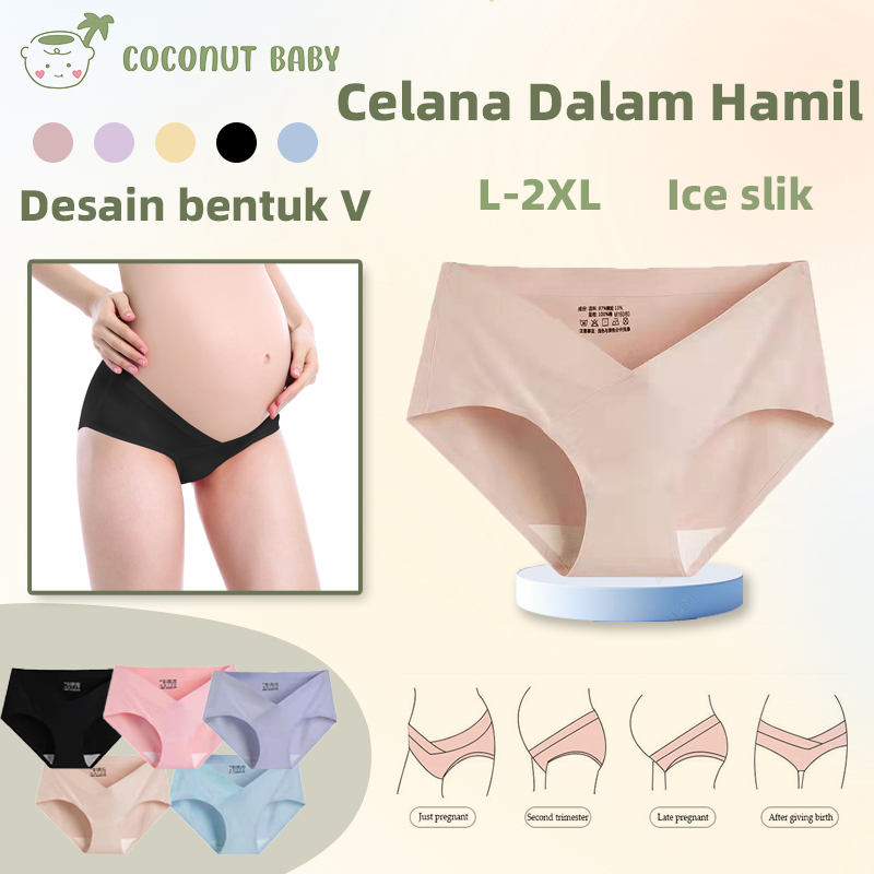 Celana Dalam Ibu Hamil Celana Dalam Bumil Ice Silk CD Wanita Hamil Seamless Maternity Panties 820