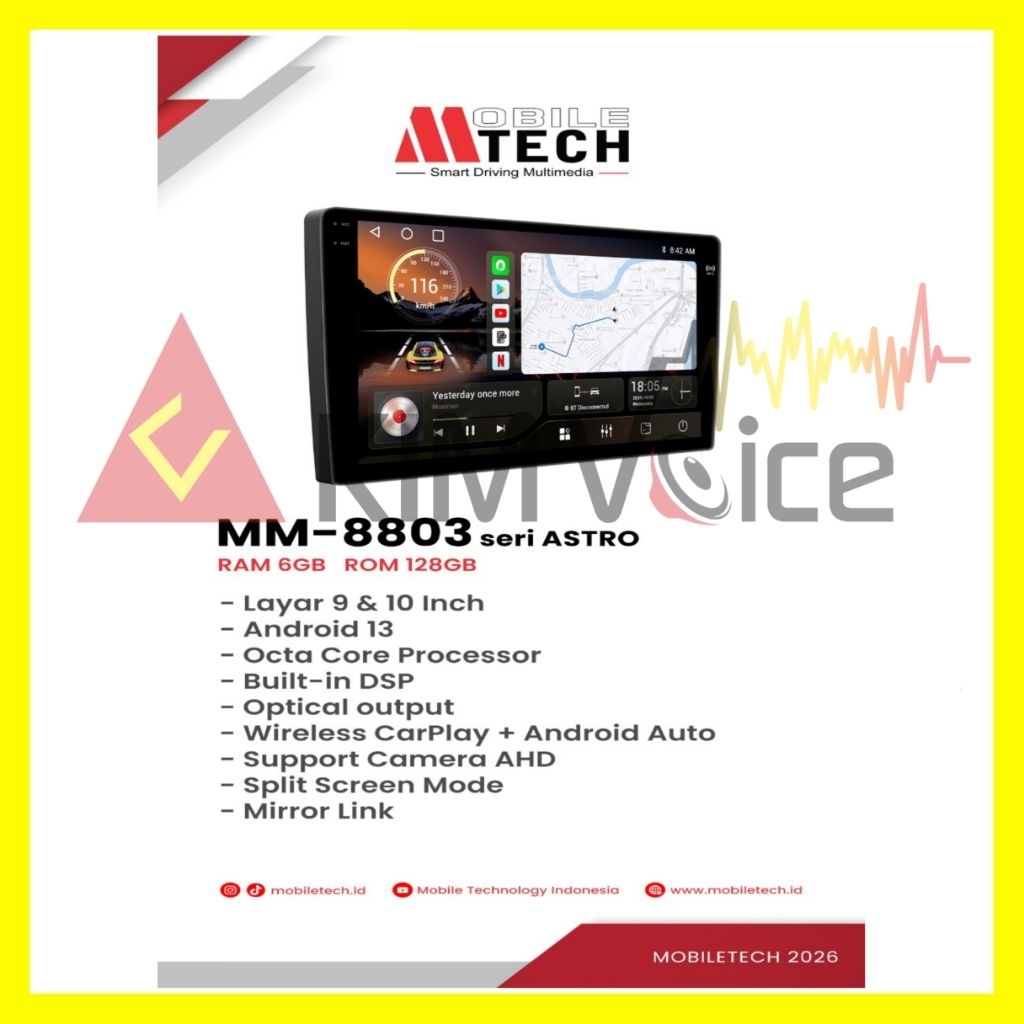 Head Unit Android MTECH Astro MM-8803 RAM 6GB/128GB