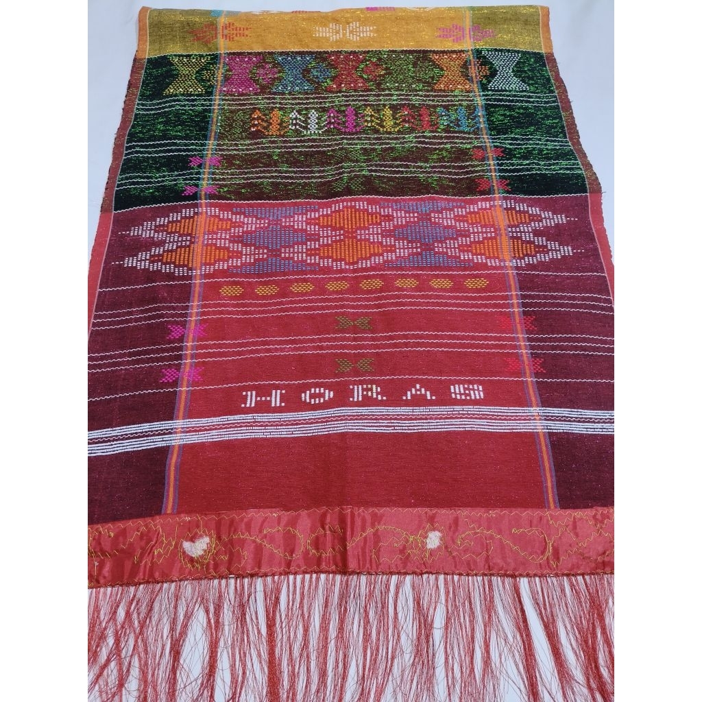 Ulos Sadum Motif Angkola Pakaian Adat Batak Toba Wanita Lebar 73cm Panjang 200cm Desain Elegan Unik 