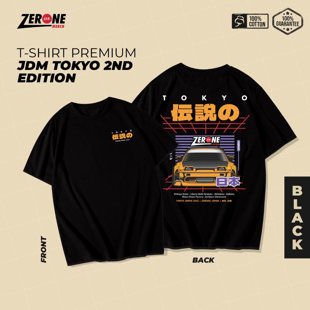 Kaos Pria Wanita Unisex JDM Zerone Japan - Baju Otomotif Premium Cotton Combed 24s