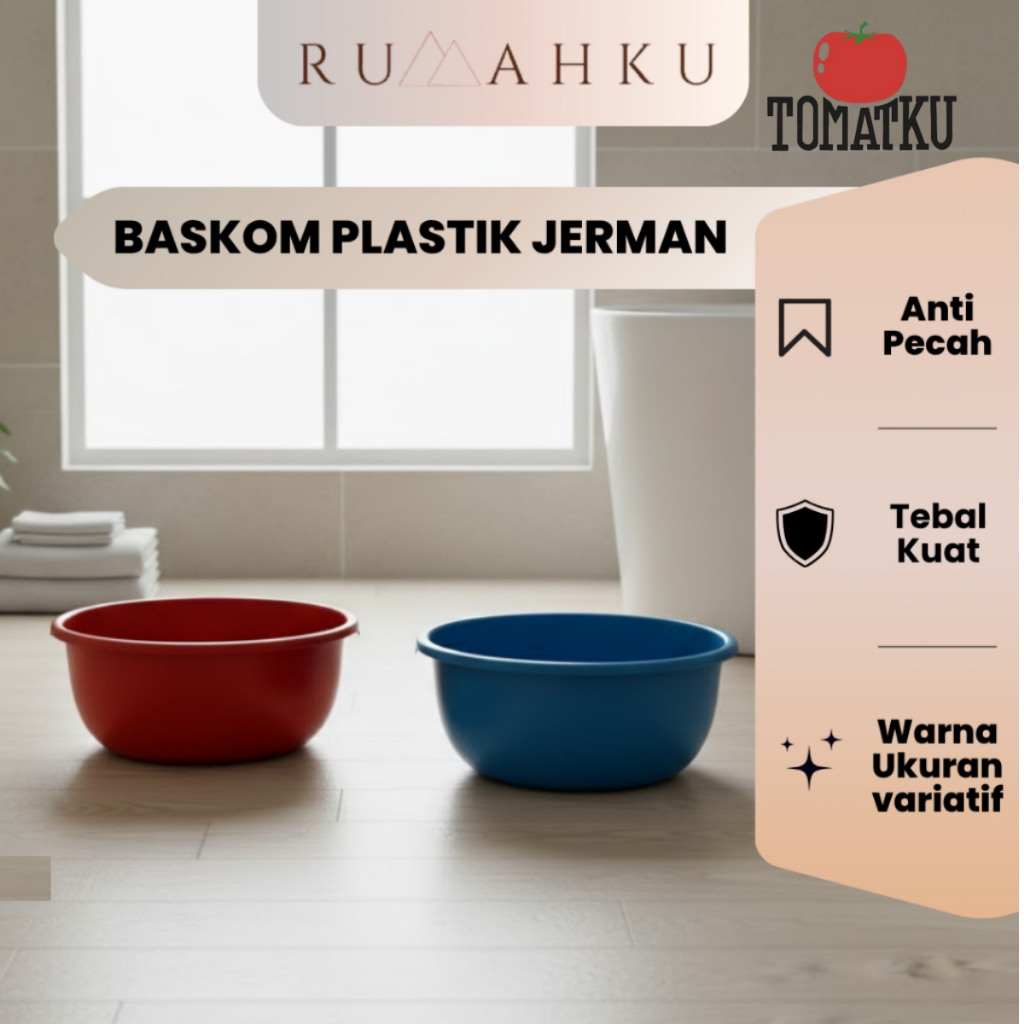 RUMAHKU Baskom Adonan Kue Plastik Besar Ukuran 10-20 Inch Anti Pecah Baskom Sayur Baskom Plastik