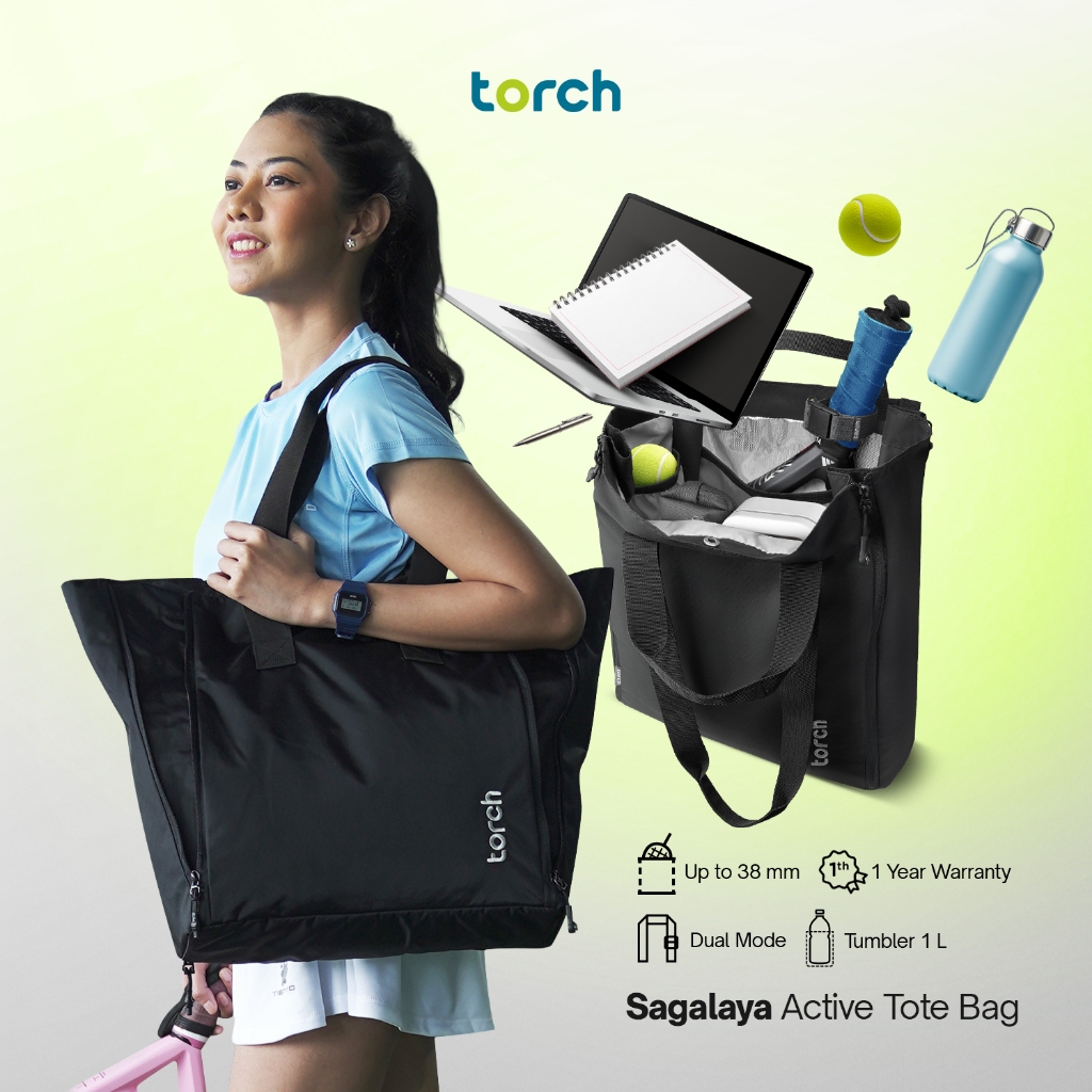 TORCH Sagalaya Active 2 in 1 Totebag Padel Tas Selempang Olahraga Besar Multifungsi Expandable Bag
