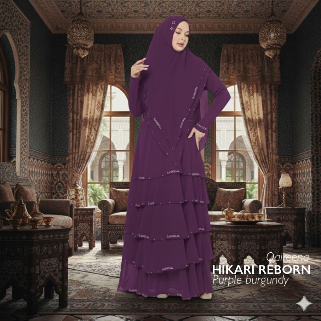 HIKARI REBORN series By.Qaireena.hijab gamis wanita mewah