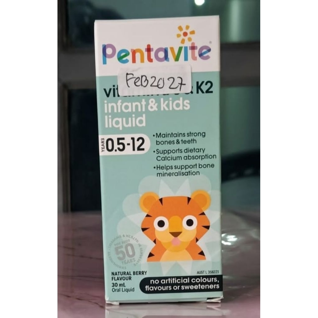 Pentavite vit D3 & K2 infant & kids liquid