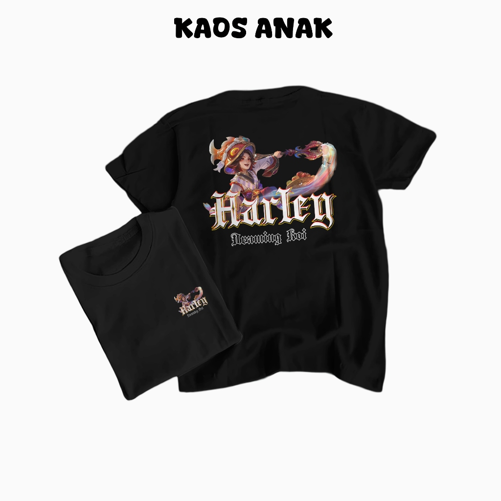 Kaos Anak Hero MLBB Skin Harley Dreaming Koi Baju anak Bahan Lembut