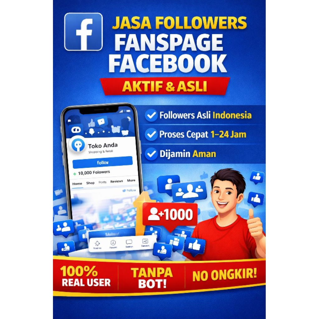 JASA TAMBAH FOLLOWERS FANSPAGE FACEBOOK AKTIF & ASLI