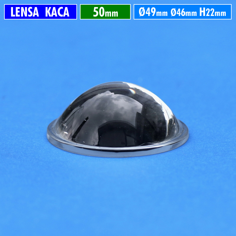 Lensa 50mm Kaca Cembung Datar H.22 Part Lampu Lensa Led 2 Inch MCP HPL Cree SST Osram Yinding Biled 