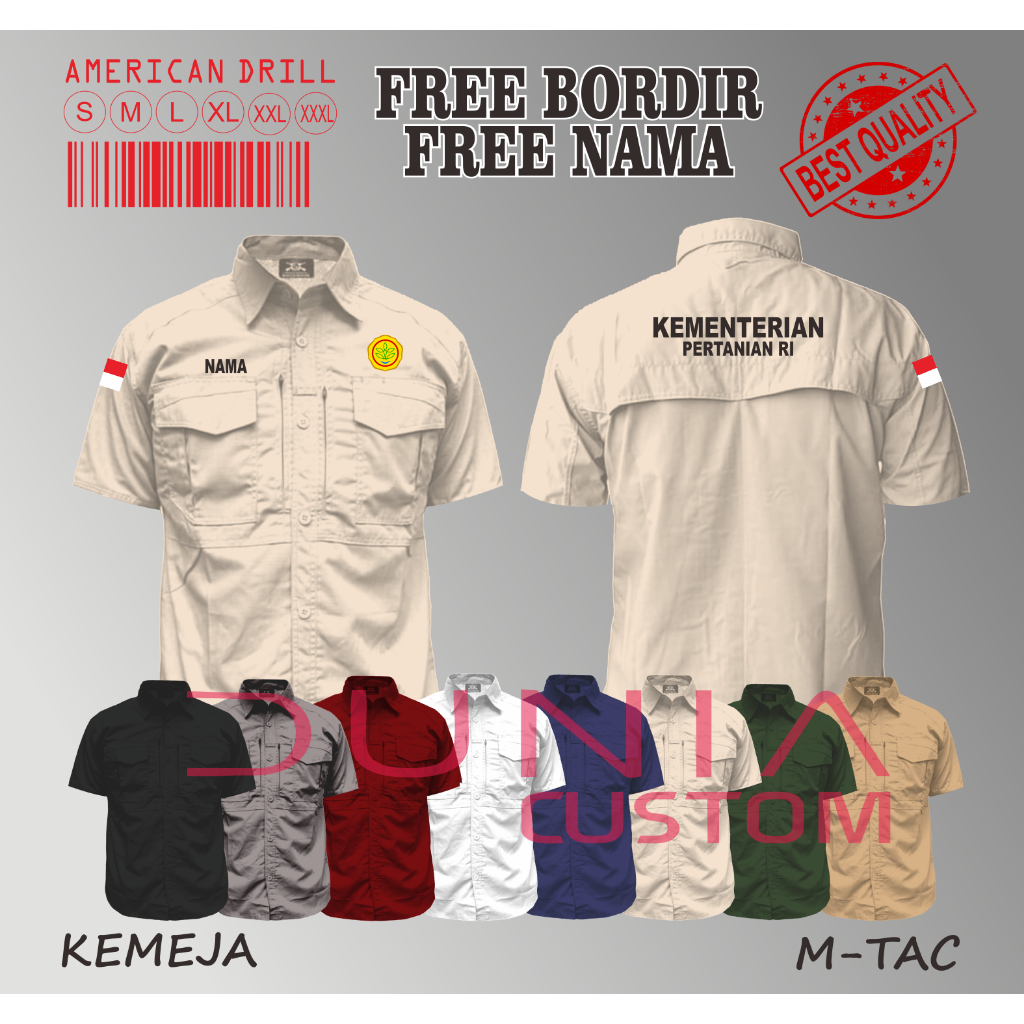 Kemeja M-tac Kemeja Lapangan Kemeja Lengan Pendek Kemeja Pdh Lengan Pendek Kemeja Full Bordir Kement