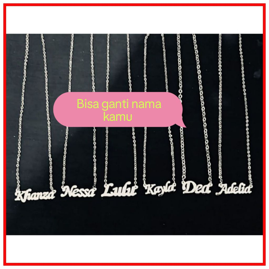 Kalung Anak Perempuan Kalung dewasa Kalung Nama Silver Monel Stainless