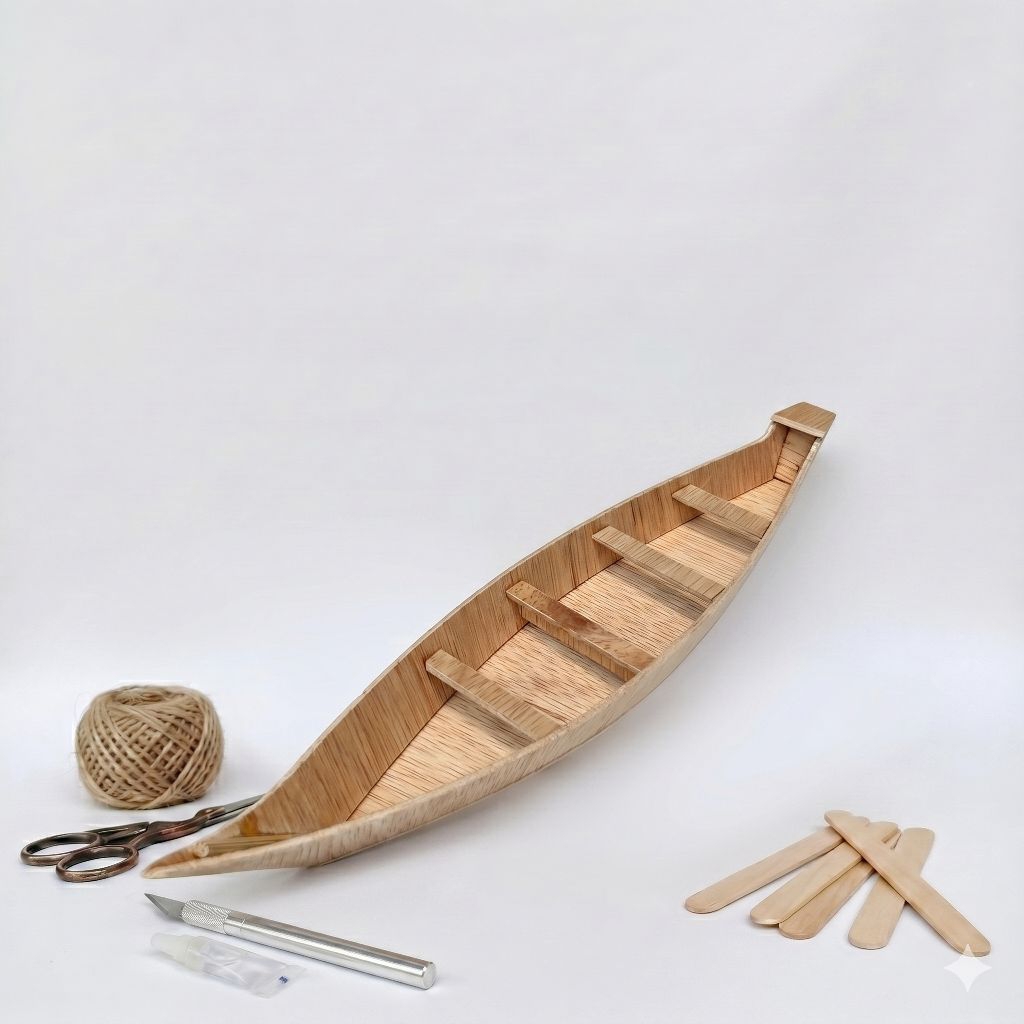 Miniatur Prakarya Sekolah Perahu Tradisional replika Kerajinan Tangan perahu naga dari kayu