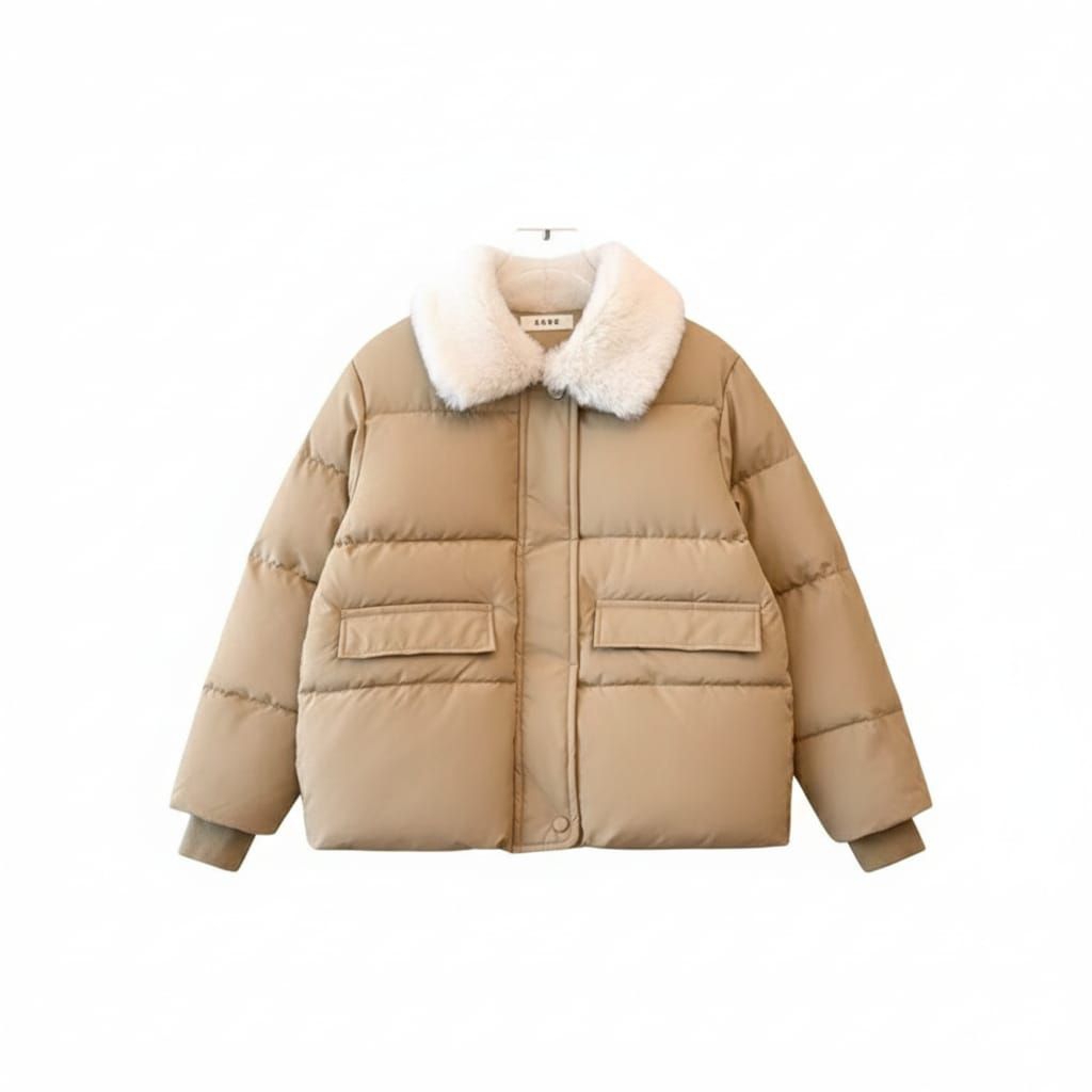 jaket winter/jaket kerah bulu/jaket puffer crop
