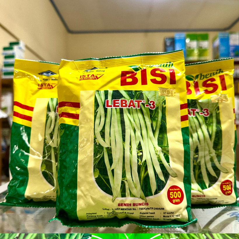 Benih Buncis Lebat 3 500 Gram Cap Kapal Terbang - Bibit Buncis Lebat 3