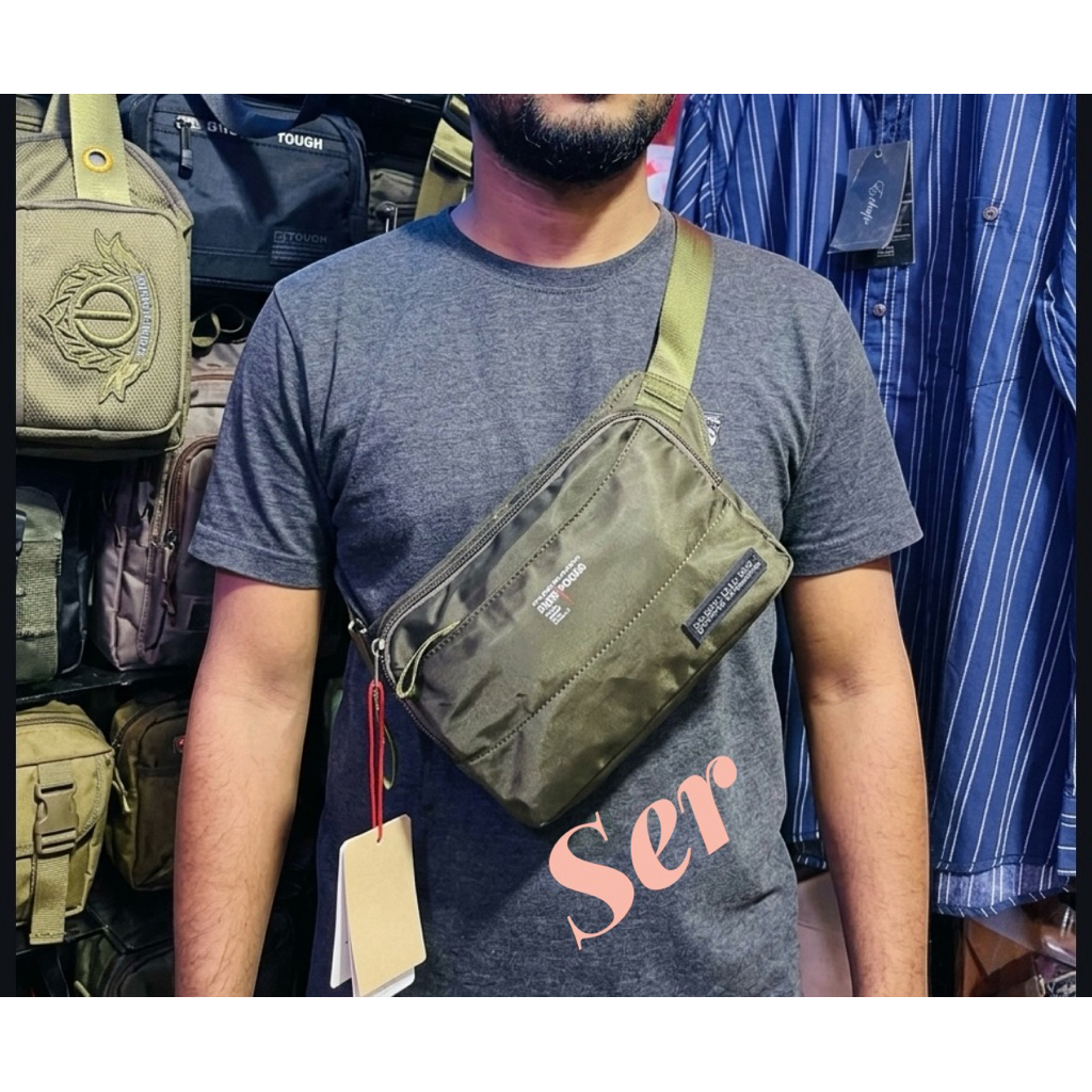 TAS PINGGANG IMPORT PRIA TOUGH WARRIOR 1161//TAS WAISTBAG TERBARU