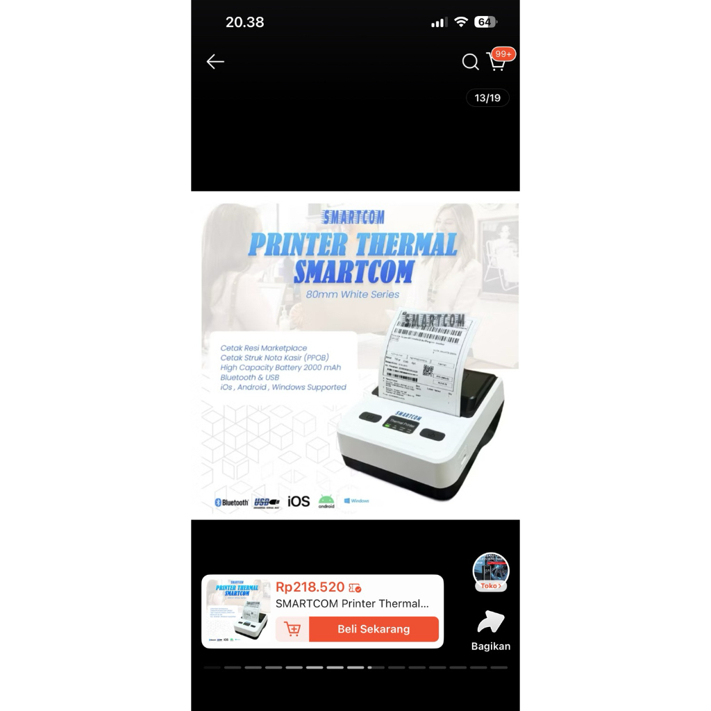 SMARTCOM printer thermal 80mm PRELOVED