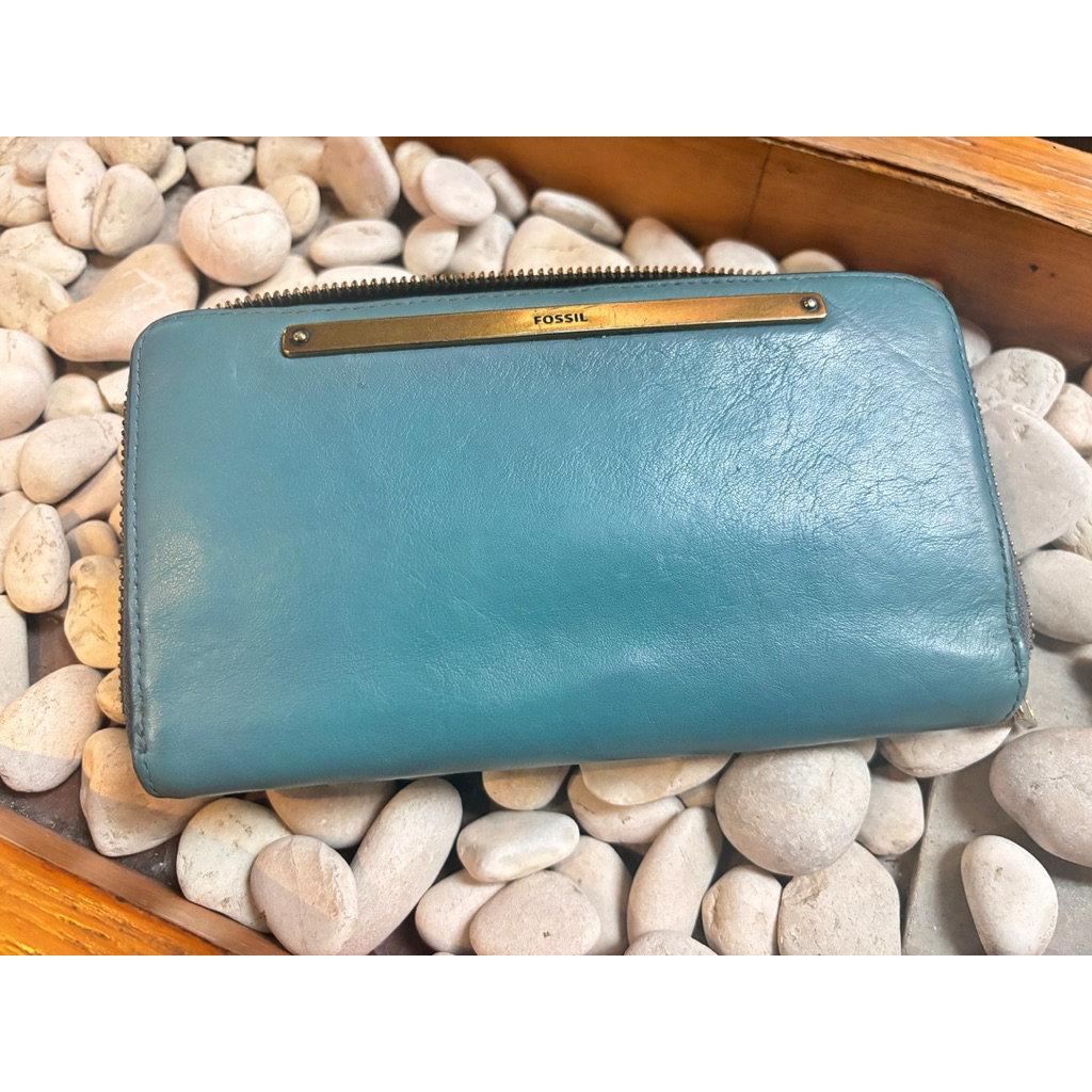 Dompet Fossil Preloved Original Dompet Panjang Warna Tosca