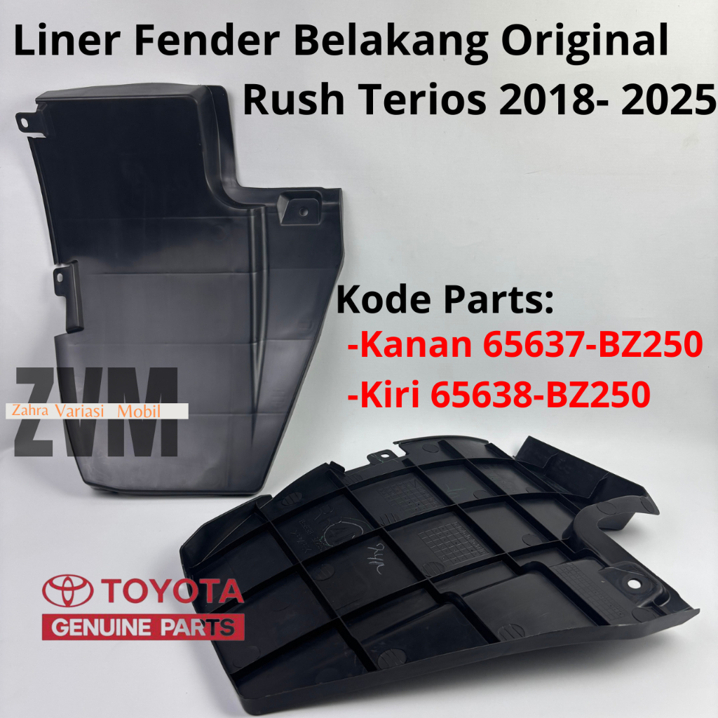 Liner Fender Spakbor belakang Original Toyota All new Rush Dan Terios 2018 2019 2020 2021 2022 2023 