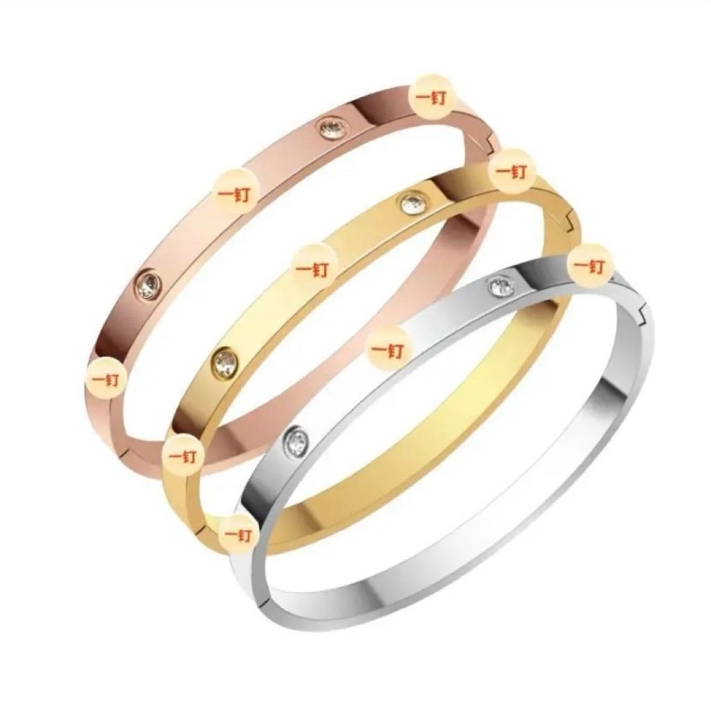 Gelang Titanium Steel Fashion Wanita Bangle 4mm Slim