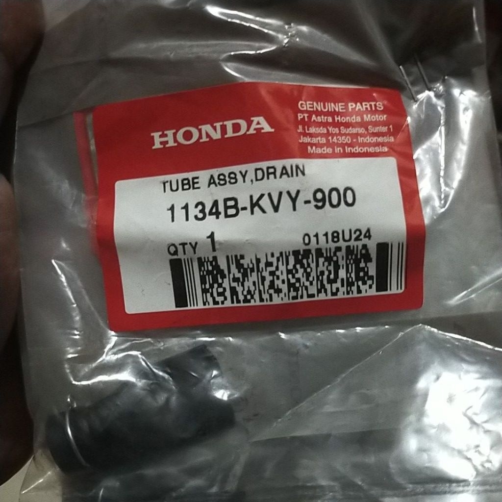 1134B-KVY-900 HGP AHM 100% SELANG PERNAPASAN PEMBUANGAN CVT TUBE DRAIN ASSY VARIO 110CW X KVB 1134BK