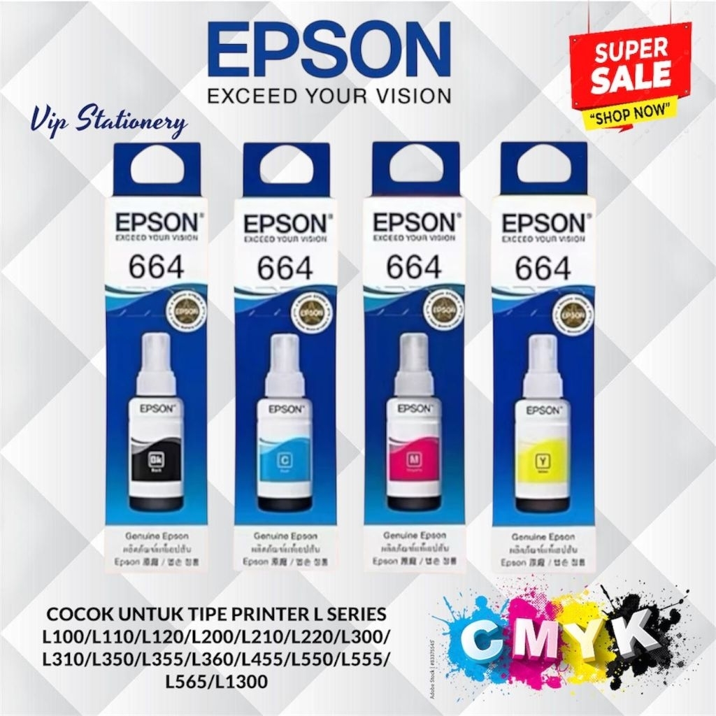 Tinta Epson 664 / T664 Original (L120 L121 L1300)