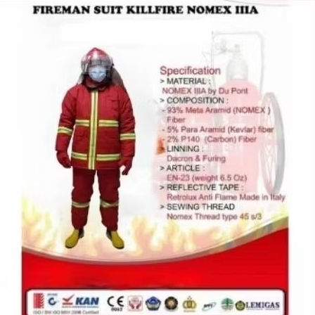 Baju Pemadam Kebakaran Nomex IIIA Pro / Fireman Suit Pemadam Kebakaran Nomex IIIA Pro -Red