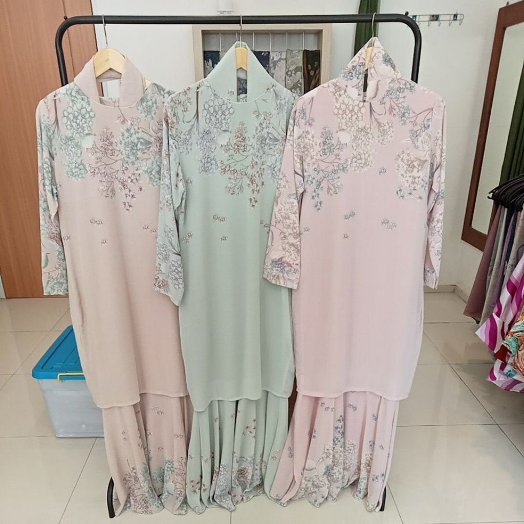Dress Gamis Rok Span Maxi Panjang Ala Baju Kurung Malaysia