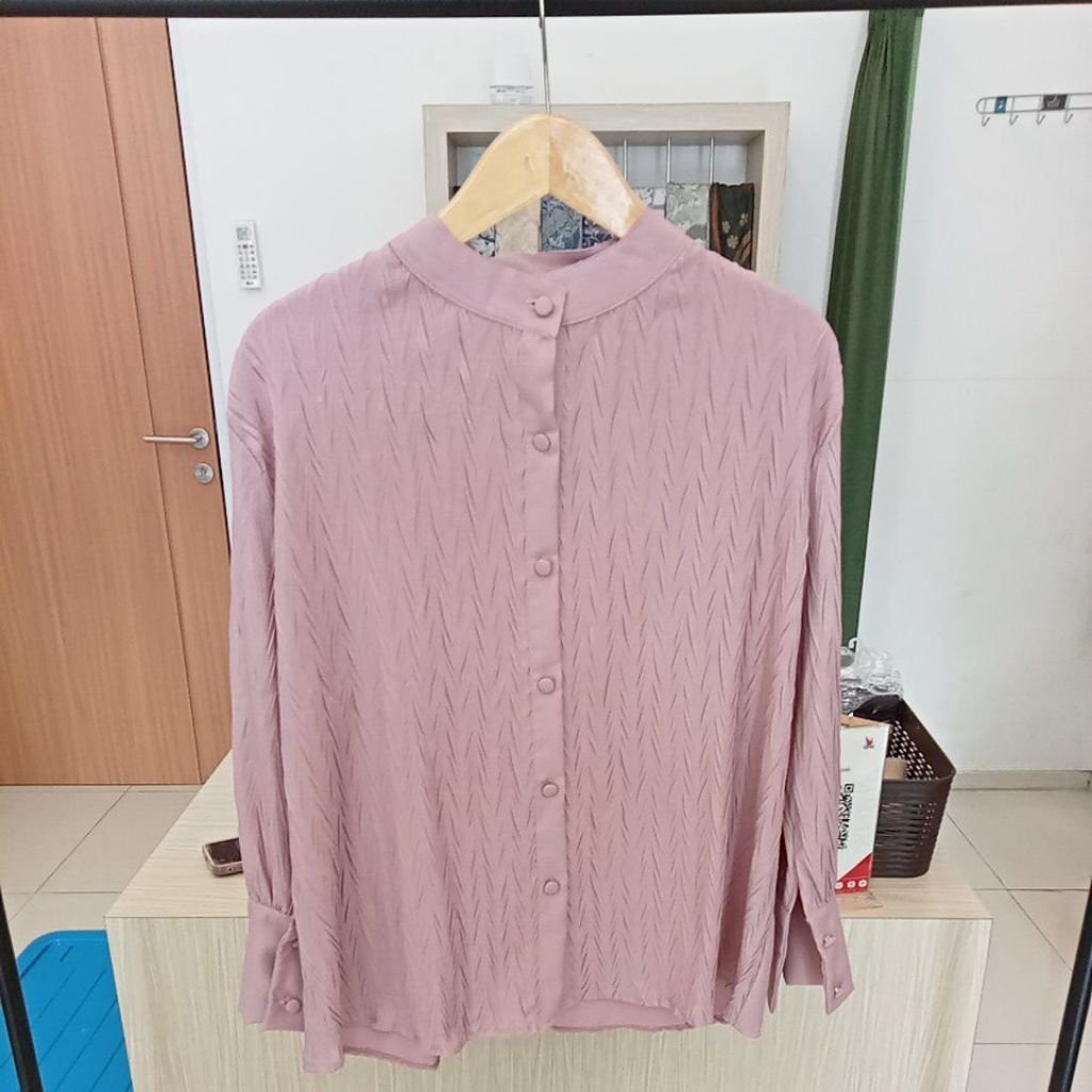 Pengiriman dari MALANG, BLOUSE blus ATASAN kemeja pleats plisket lipit kantor hijab muslimah formal 