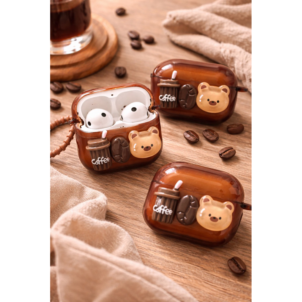 Airpods Case Bear Caramel 3D